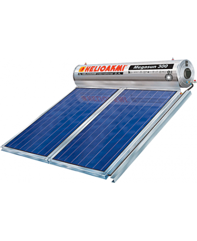 Ηλιακός Θερμοσίφωνας Glass - ΗΛΙΟΑΚΜΗ MEGASUN 300 με 2 Επιλεκτικούς Συλλέκτες 4.20m² - Τριπλής Ενέργειας
