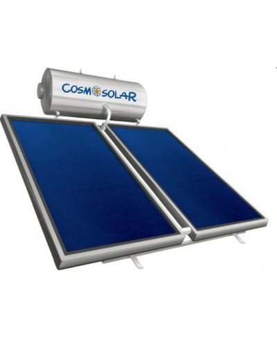 Ηλιακός Θερμοσίφωνας Inox - COSMOSOLAR SKIN 200 με 2 Επιλεκτικούς Συλλέκτες 3,00m² - Διπλής Ενέργειας - Κάθετος