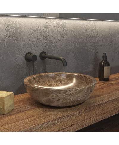 Νιπτήρας επικαθήμενος πέτρινος ELENA Grey KARAG Ø40x12cm