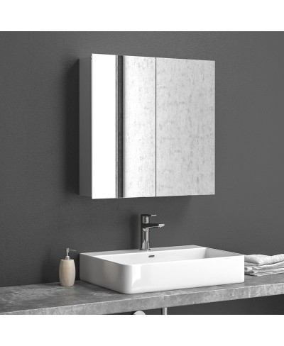 Ερμάριο αλουμινίου με δύο πόρτες καθρέπτη ECONOMY KARAG 60x60x14,5cm