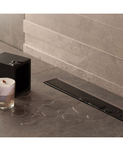 Σιφόνι δαπέδου από μαύρο γυαλί Confluo FRAMELESS PESTAN 45cm