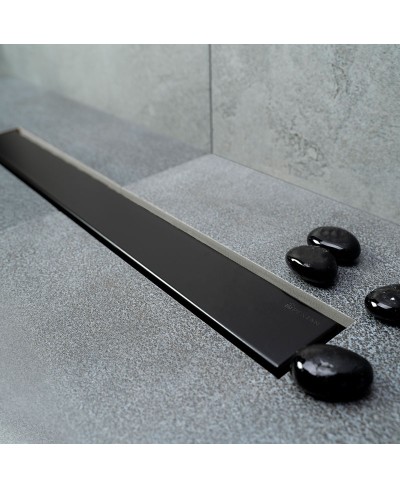 Σιφόνι δαπέδου από μαύρο ανοξείδωτο ατσάλι Confluo FRAMELESS PESTAN 65cm