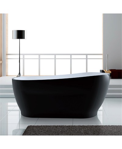 Μπανιέρα ελεύθερης τοποθέτησης μαύρη ATENA K-1527B KARAG 170x80x68cm