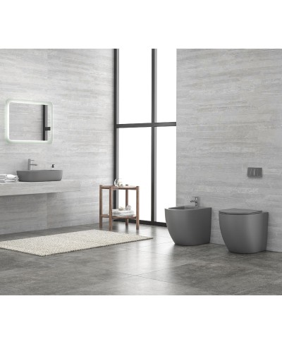 Κάλυμμα λεκάνης δαπέδου MILOS γκρι ματ KARAG