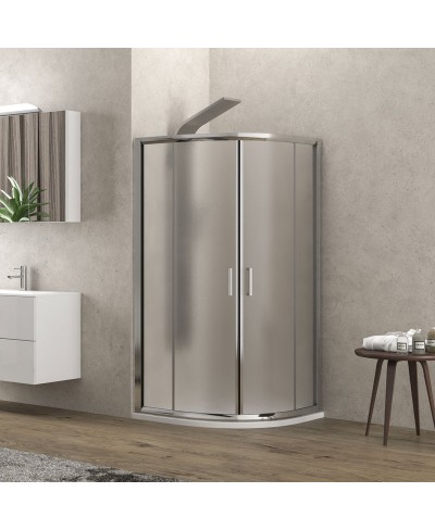 Καμπίνα ημικυκλική με fabric κρύσταλλο NEW FLORA 200 Χρωμέ KARAG