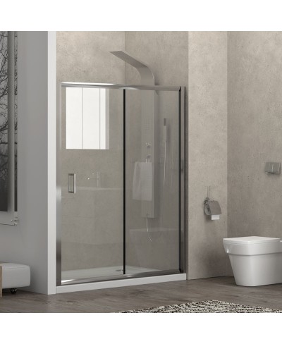 Καμπίνα από τοίχο σε τοίχο με διάφανο κρύσταλλο NEW FLORA 500 Χρωμέ KARAG 160x180cm