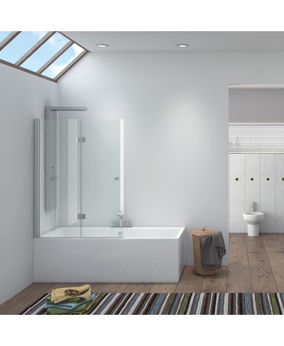 Πάνελ μπανιέρας αναδιπλούμενο με διάφανο κρύσταλλο S 7 VASCA Χρωμέ KARAG 70x140cm