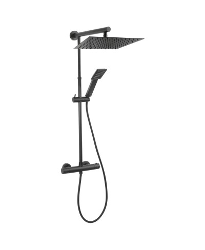 Θερμοστατική μπαταρία σταθερού ντους TREVI SQUARE Black NP75SQ-TRV7U-BL FERRO