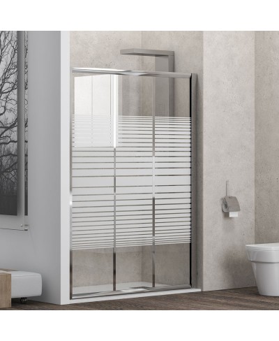 Καμπίνα από τοίχο σε τοίχο με σεριγραφάτο κρύσταλλο PENTA 300 Χρωμέ KARAG