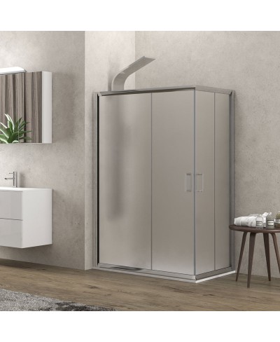 Καμπίνα ορθογώνια με fabric κρύσταλλο NEW FLORA 100 Χρωμέ KARAG 70x120x180cm