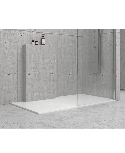 Ντουζιέρα ορθογώνια υψηλής αντοχής PIETRA Bianco KARAG 90x100x2,5cm