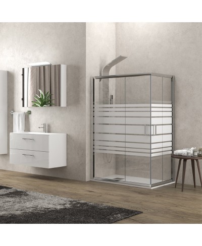 Καμπίνα τετράγωνη με σεριγραφάτο κρύσταλλο FLORA 100 KARAG 110x110x180cm