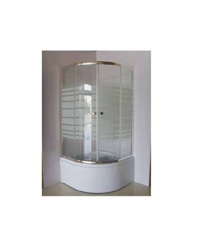 Καμπίνα μπανιέρας ημικυκλική με διάφανο κρύσταλλο NEW FLORA 200 KARAG 90x90x150cm