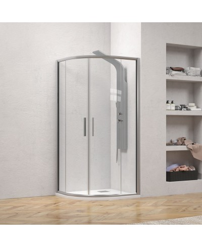 Καμπίνα ημικυκλική με διάφανο κρύσταλλο EFE 200 Argento Mat KARAG