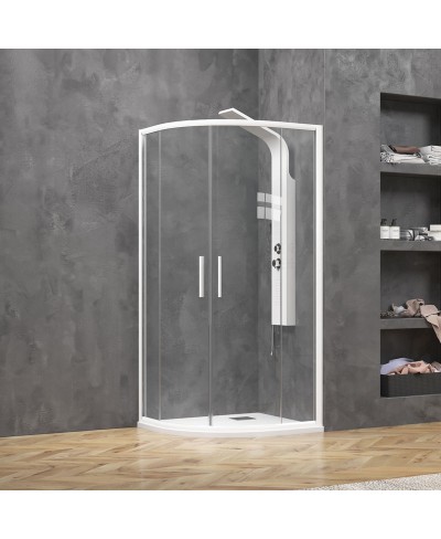 Καμπίνα ημικυκλική με διάφανο κρύσταλλο EFE 200 Bianco Mat KARAG