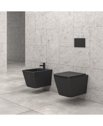 Λεκάνη αναρτώμενη tornado με κάλυμμα LT 057E Black Matt KARAG