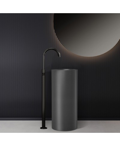 Νιπτήρας επιδαπέδιος 4609F Gun Metal KARAG Ø37,5x85cm