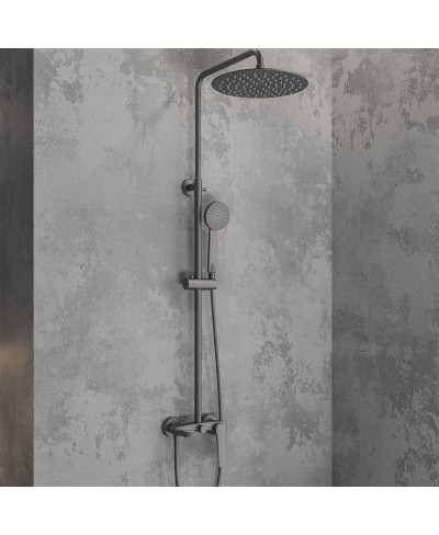 Μπαταρία σταθερού ντους με ρουξούνι LEA Gun Metal SO073A KARAG