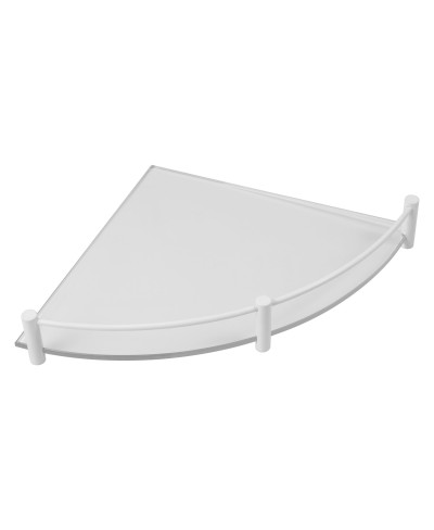 Εταζέρα γωνιακή γυάλινη MENSOLE 0622 66 Λευκή ματ KARAG 20cm