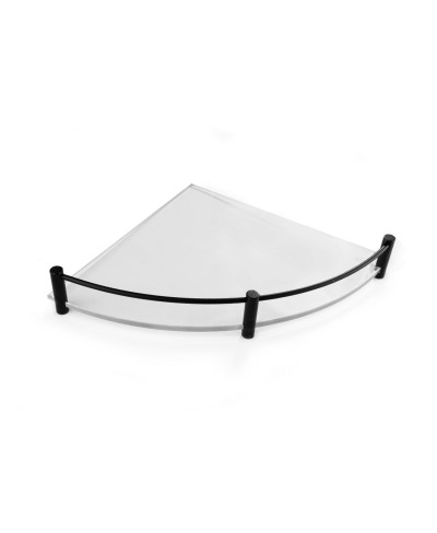 Εταζέρα γωνιακή γυάλινη ματ MENSOLE 0622-0955 Μαύρη ματ KARAG 20cm