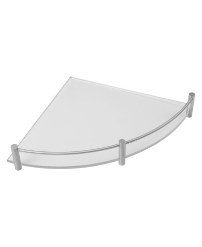 Εταζέρα γωνιακή γυάλινη MENSOLE 0633 99 Σατινέ KARAG 25cm