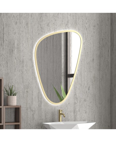 Καθρέπτης με κρυφό φωτισμό ELENA Gold KARAG 68x100x24cm