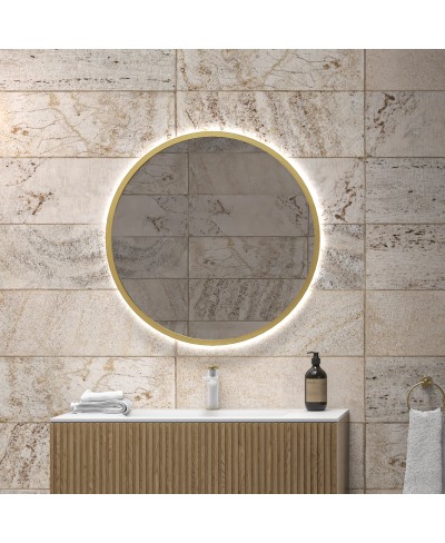 Καθρέπτης με κρυφό φωτισμό SHARON Gold KARAG Ø80cm