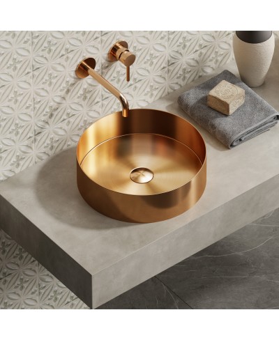 Νιπτήρας επικαθήμενος ανοξείδωτος VENUS Rose Gold BB6802-BRG KARAG Ø38x11cm