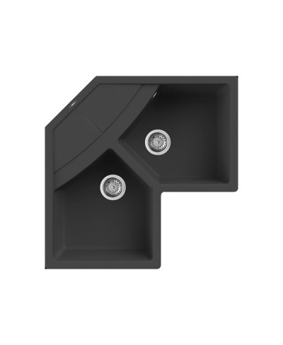 Νεροχύτης κουζίνας UNICO Corner Nero 40 ELLECI 83x83cm