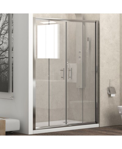 Καμπίνα από τοίχο σε τοίχο με διάφανο κρύσταλλο FLORA 600 Cromo KARAG 160x190cm
