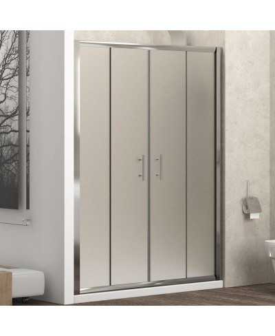 Καμπίνα από τοίχο σε τοίχο με σατινέ κρύσταλλο FLORA 600 Cromo KARAG 160x190cm