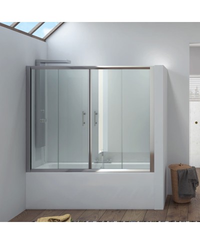 Καμπίνα μπανιέρας από τοίχο σε τοίχο με διάφανο κρύσταλλο FLORA 300 KARAG 200x148cm
