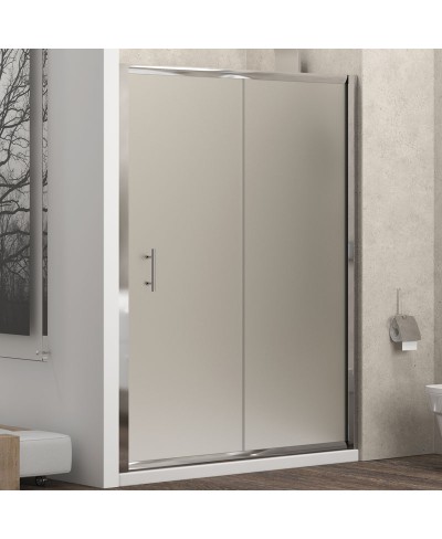 Καμπίνα από τοίχο σε τοίχο με σατινέ κρύσταλλο FLORA 500 Cromo KARAG 120x190cm