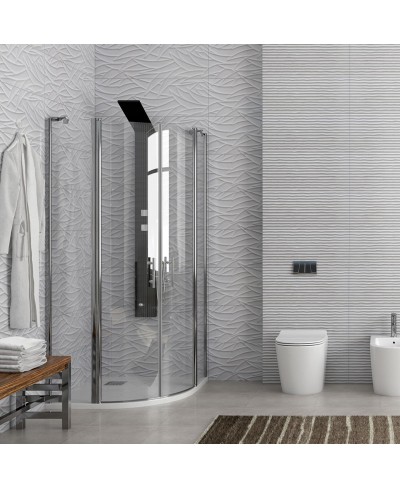 Καμπίνα ημικυκλική με διάφανο κρύσταλλο PANEX 200 Cromo KARAG 90x90x190cm