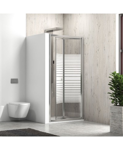 Καμπίνα σπαστή από τοίχο σε τοίχο με σεριγραφάτο κρύσταλλο M4S Cromo KARAG 86x180cm