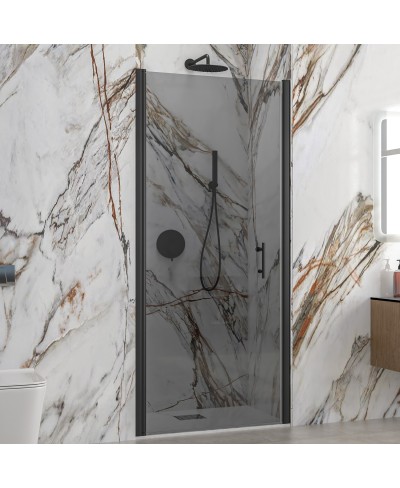 Καμπίνα από τοίχο σε τοίχο με fume κρύσταλλο S 28 ALTO PORTA Black KARAG
