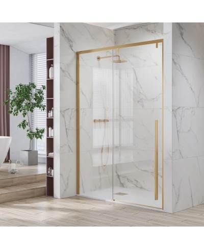 Καμπίνα από τοίχο σε τοίχο με διάφανο κρύσταλλο SANTORINI 400 Gold KARAG