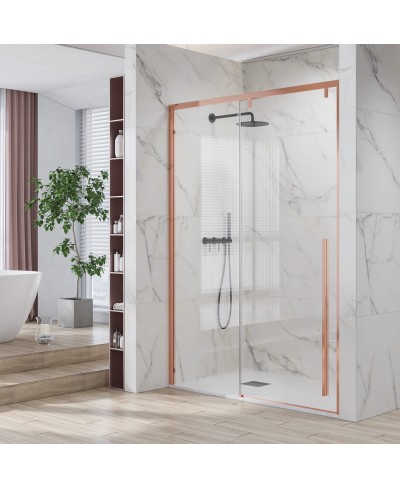 Καμπίνα από τοίχο σε τοίχο με διάφανο κρύσταλλο SANTORINI 400 Rose Gold KARAG
