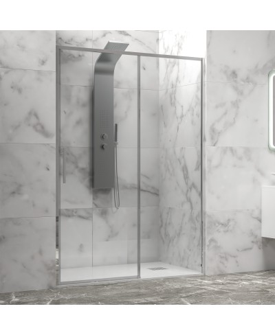 Καμπίνα από τοίχο σε τοίχο με διάφανο κρύσταλλο LEA 400 Cromo KARAG 100x200cm