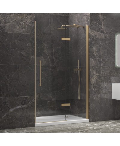 Καμπίνα από τοίχο σε τοίχο με διάφανο κρύσταλλο TINOS 400 Gold KARAG