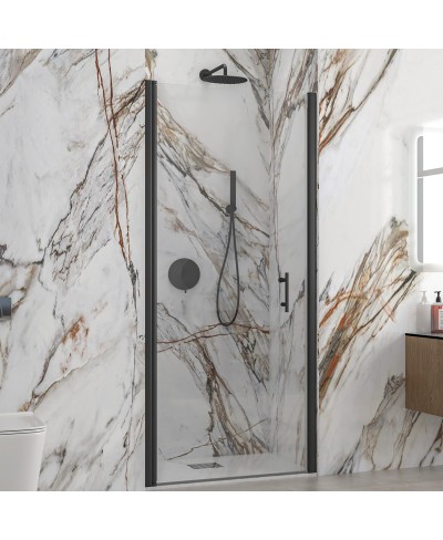 Καμπίνα από τοίχο σε τοίχο με διάφανο κρύσταλλο S 28 ALTO PORTA Black KARAG