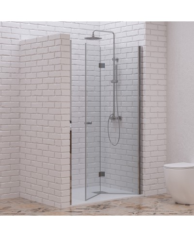 Καμπίνα από τοίχο σε τοίχο με διάφανο κρύσταλλο S 7 PORTA Cromo KARAG