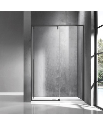 Καμπίνα από τοίχο σε τοίχο με διάφανο κρύσταλλο SANTORINI 400 Gun Metal KARAG