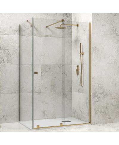 Καμπίνα από τοίχο σε τοίχο με διάφανο κρύσταλλο ANIMUS 400 Gold KARAG 140x200cm