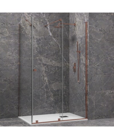 Καμπίνα από τοίχο σε τοίχο με διάφανο κρύσταλλο ANIMUS 400 Rose Gold KARAG 130x200cm