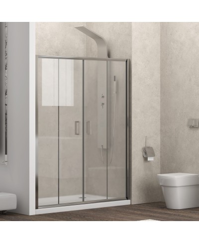 Καμπίνα από τοίχο σε τοίχο με διάφανο κρύσταλλο NEW FLORA 600 Cromo KARAG 170x180cm