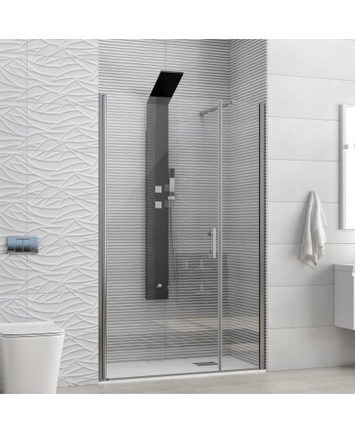 Καμπίνα από τοίχο σε τοίχο με διάφανο κρύσταλλο S 5 ALTO Cromo KARAG 110x200cm (σταθερό 30cm)