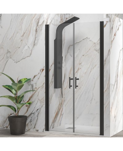 Καμπίνα από τοίχο σε τοίχο με διάφανο κρύσταλλο S 28 ALTO SALLON Black KARAG 105x200cm