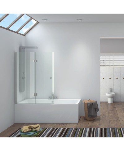 Καμπίνα μπανιέρας με διάφανο κρύσταλλο S 7 VASCA Cromo KARAG 80x140cm