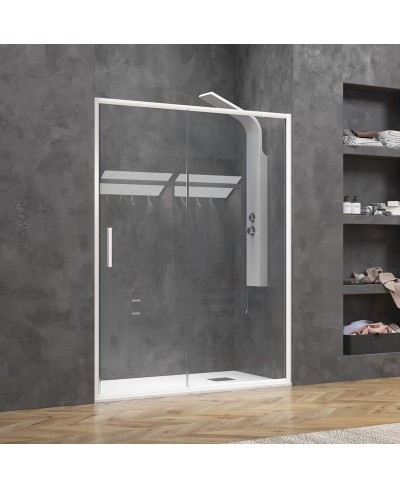 Καμπίνα από τοίχο σε τοίχο με διάφανο κρύσταλλο EFE 400 White KARAG 100x190cm